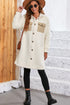 Contrast Flap Pocket Single Breasted Teddy Coat